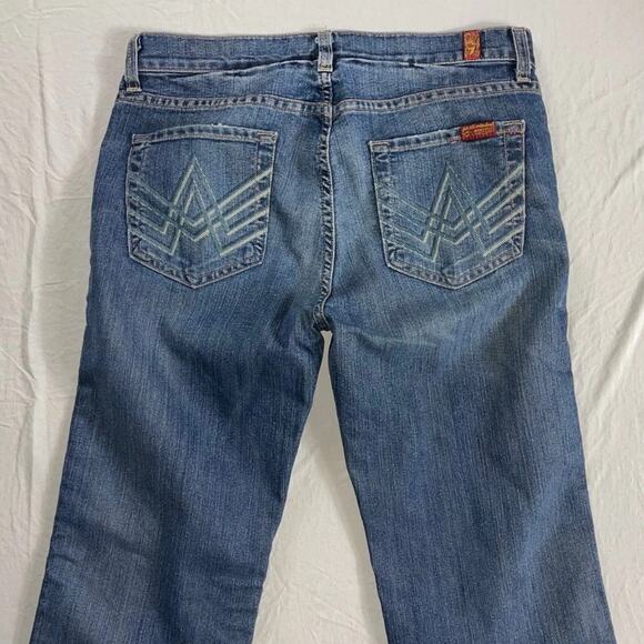 7 For All Mankind "A" Pocket Boot Cut Stretch Denim Jeans Women's Size 30 - Picture 4 of 10
